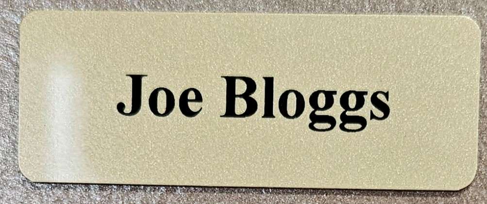 Gold name badge with Magnet