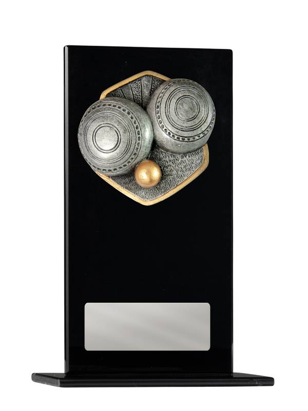 Lawn Bowls Glass Trophy 200mm