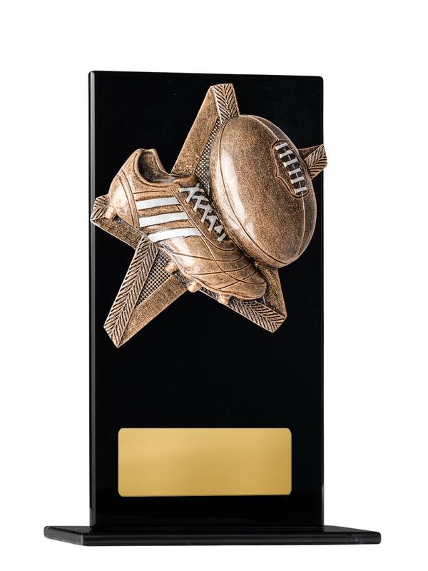 Aussie Rules Glass Trophy 200mm